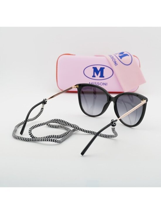 M Missoni MMI 0119/S 0807 9O Sunglasses Black/Gold Cat Eye Frame, Grey Lenses
